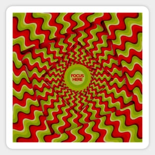 Psychedelic optical illusion - focus here Sticker